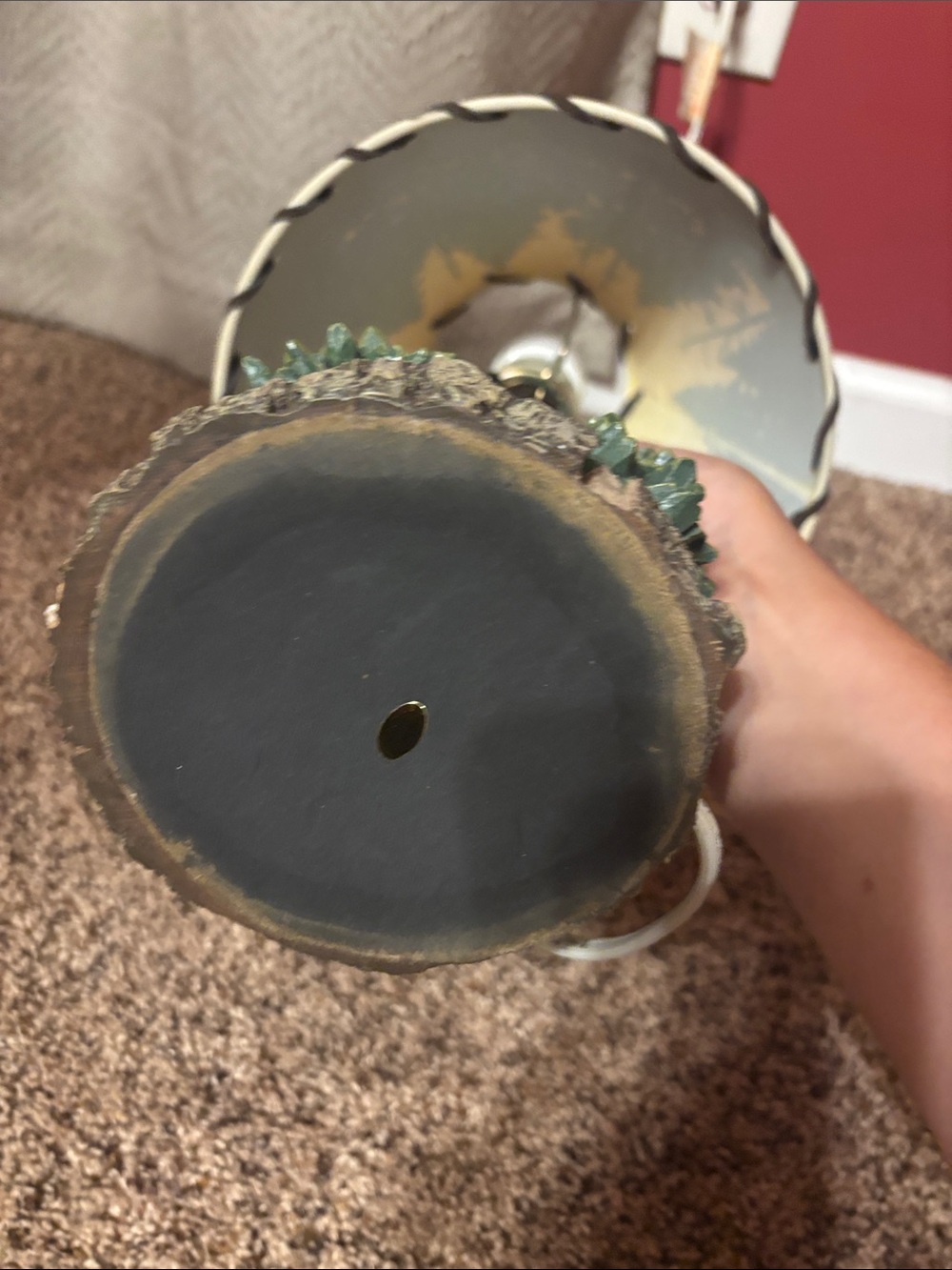 Rustic Moose Table Lamp - Brown and Green Accent - Picture 5 of 10